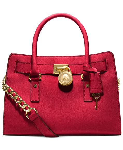 michael michael kors hamilton saffiano leather east west satchel red|Michael Kors Hamilton East West Saffiano Leather Satchel  .